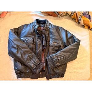 FIRSTGEAR vintage motorcycle jacket & quilted liner and fleece neck wrap